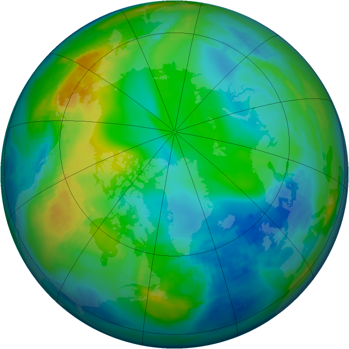 Arctic ozone map for 26 November 1988